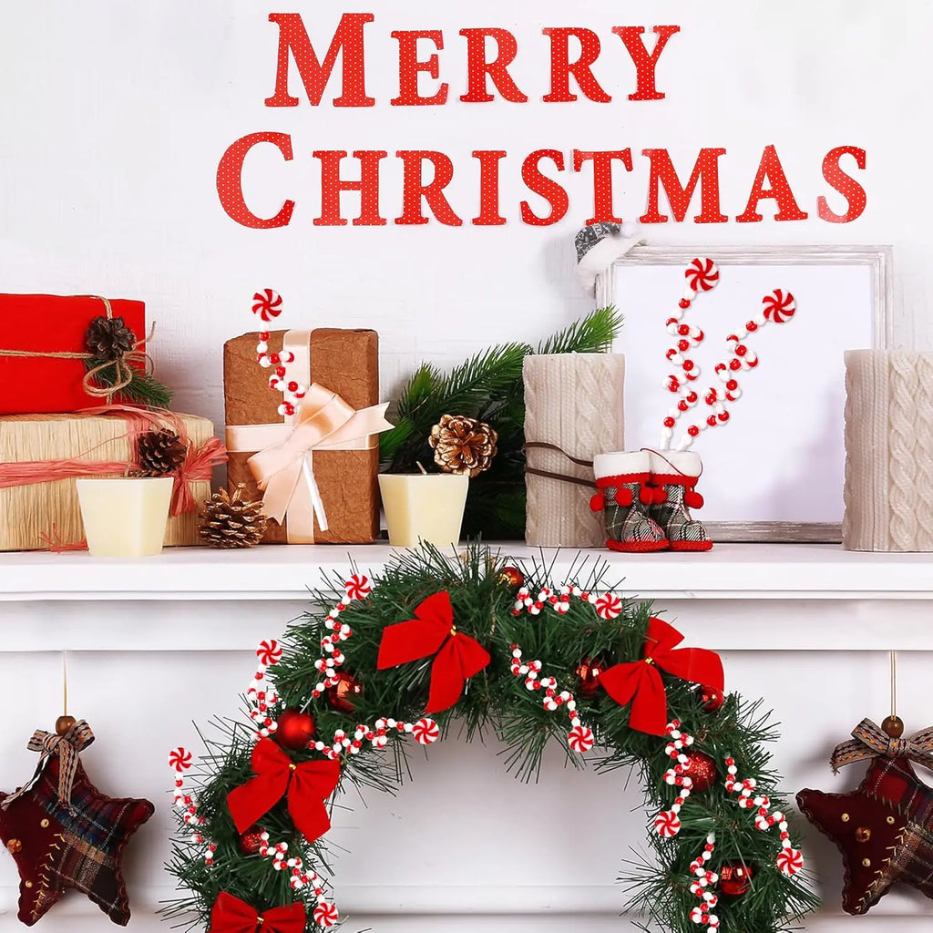 Christmas Candy Cane Curly Picks – Red & White Xmas Ornaments