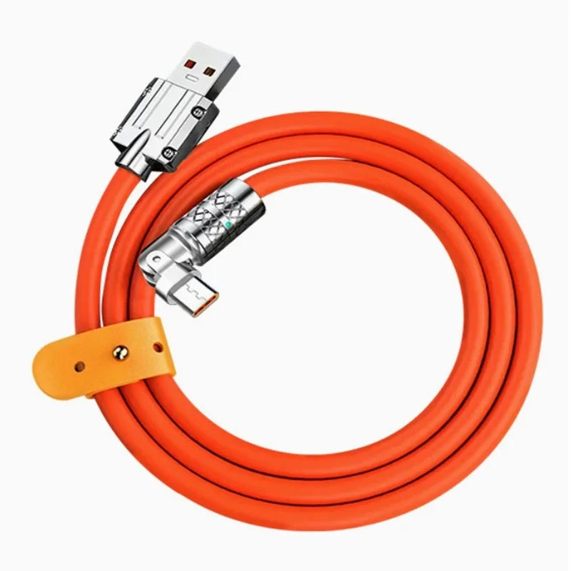 1m 2m 180 Degree Rotating Elbow USB to Type c 120w 6A Fast Charge Cable USB C Data Cable For Xiaomi Mobile Phone Charger Cable Oasis Select