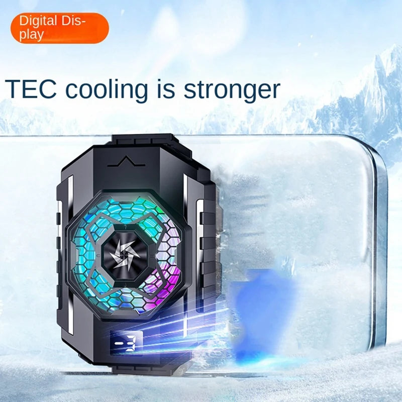 WISH SL31 Mobile Phone Cooler Cooling Fan Radiator TEC Adjustable Semiconductor Refrigeration Game Cooler For Cellphones Oasis Select Black Digital Displa
