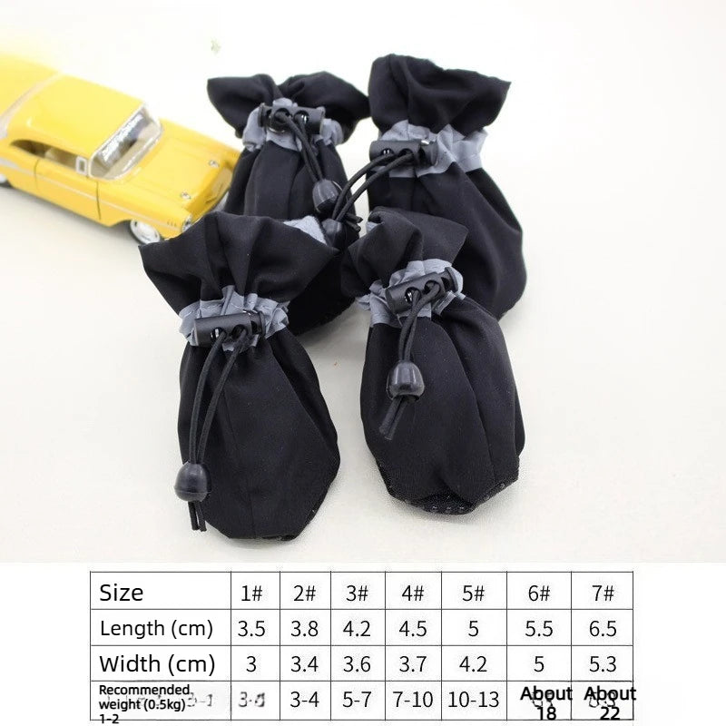 4pcs Pet Dog Rain Boots Water-Resistant Shoes for Small Dogs Anti-Slip Paw Protector Outdoor Puppy Booties Keep Paws Dry & Clean Oasis Select