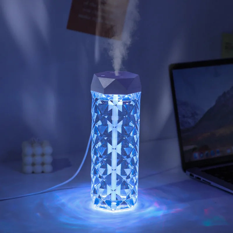 New Crystal Humidifier USB Table Lamp Bedroom Bedside Lamp Desktop Atmosphere Lamp Aromatherapy Machine Spray Water Replenisher Oasis Select 1L