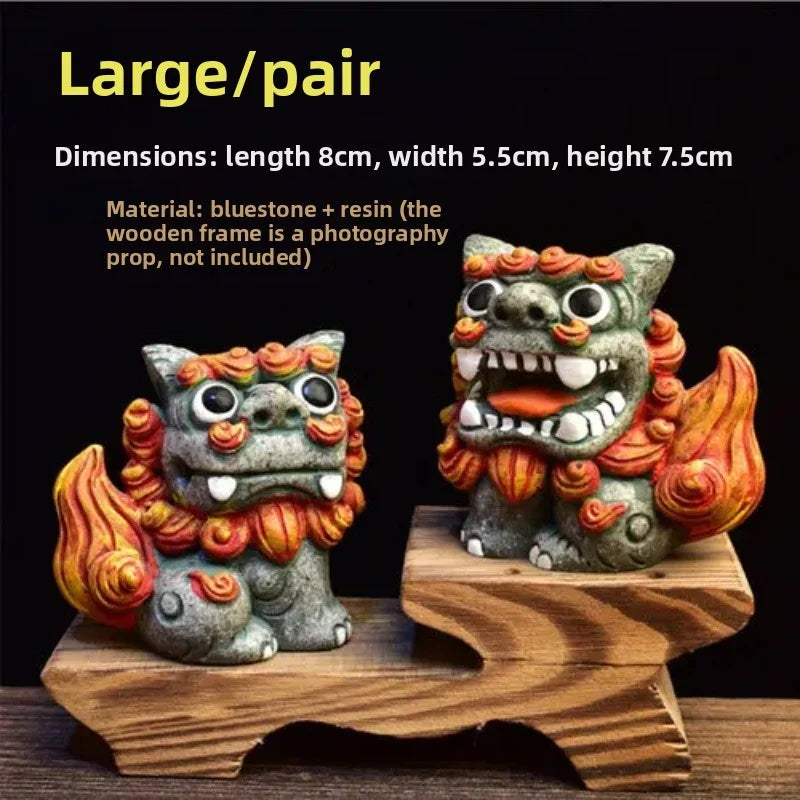 A Pair Of Chinese Lion Ornaments Cute Town House Little Lion Desk Lucky Prosperous Business Lucky Lion Oasis Select