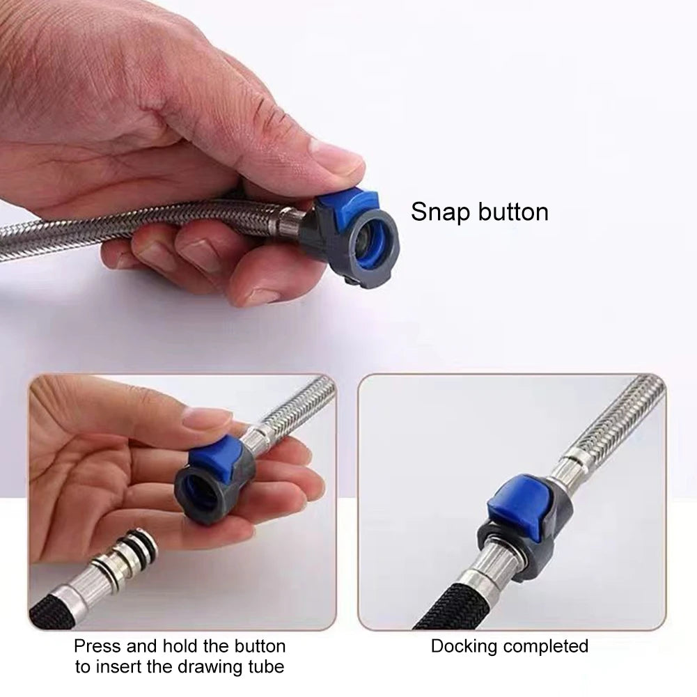 1.5m Kitchen Faucet Hose 360° Rotation Pull Out Nylon Hose With Adapter For Braided Shower Hose Kitchen Bathroom Accessories Oasis Select