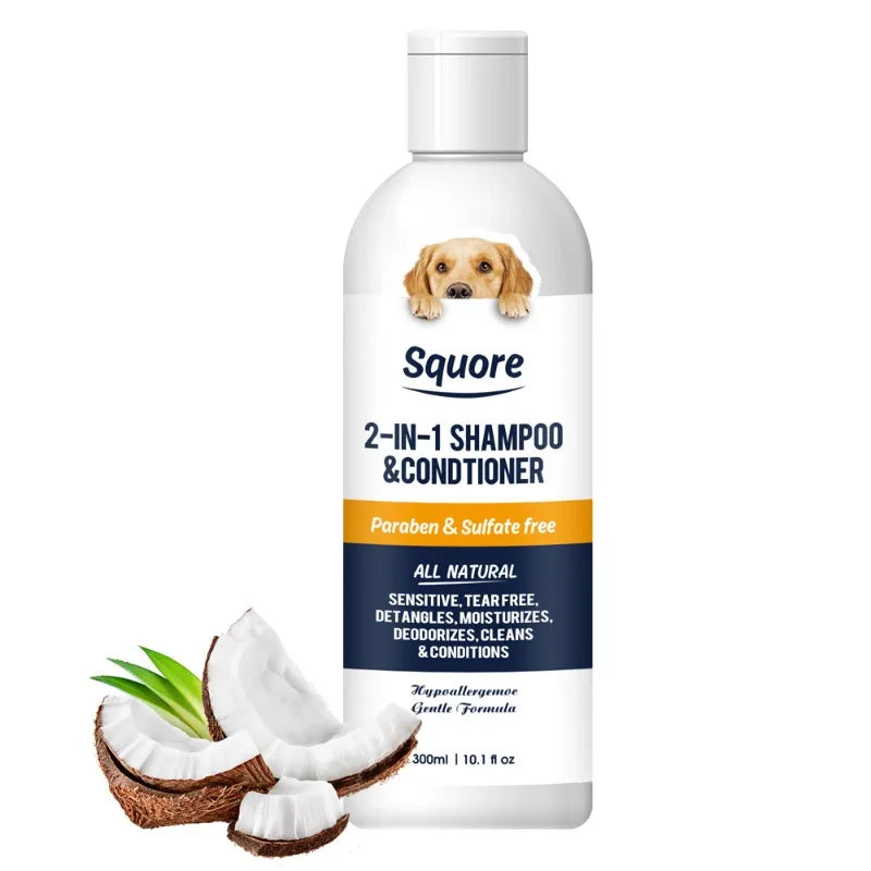 300ml Deodorizing Pet Shampoo Conditioner Natural Moisturizing Formula with PH Balance Dogs Cats Gentle Hypoallergenic Bath Foam Oasis Select Default Title