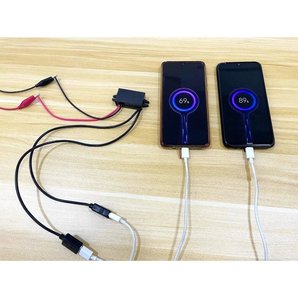 Waterproof 12V/24V To 5V 3A 15W Converter DC To DC Step Down Module Power Adapter Buck Voltage Transformer (Dual USB Connectors) Oasis Select
