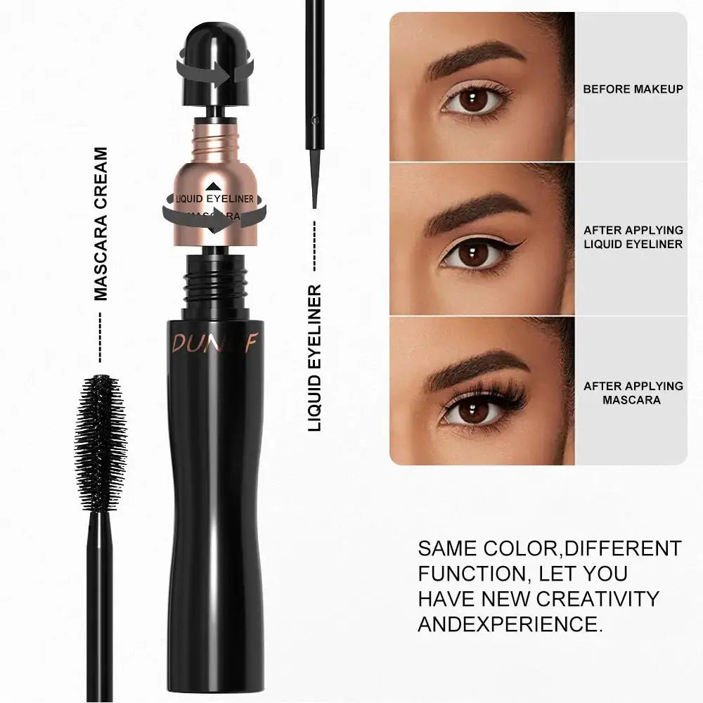 DUNUF 2-in-1 Mascara & Eyeliner Kit – Waterproof Black