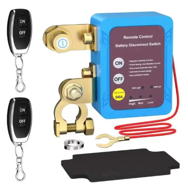 Remote Battery Disconnect 240A With LED Voltage Display Automatic Power Shut Off For Automobiles Oasis Select A3