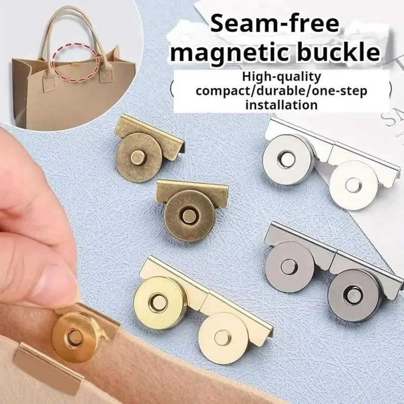 1/5Pairs Metal Seamless Magnetic Buckle DIY Buckle No-nail Seamless Button Bag Accessories Oasis Select