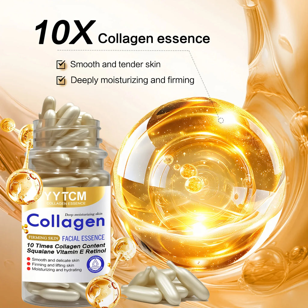 Collagen Firming Capsule Essence – Squalane, Retinol & Vitamin E Face Serum Capsules Oasis Select