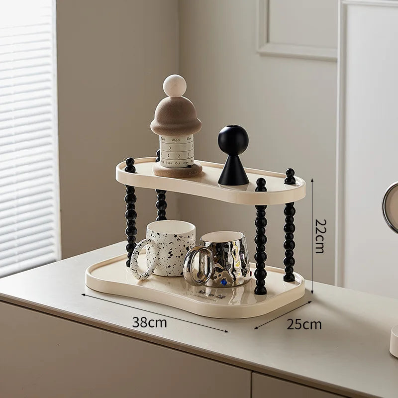 Cosmetics storage box Multifunctional finishing rack Skin care products Perfume storage rack Household desktop cup storage rack Oasis Select Rectangle-2 layers 1