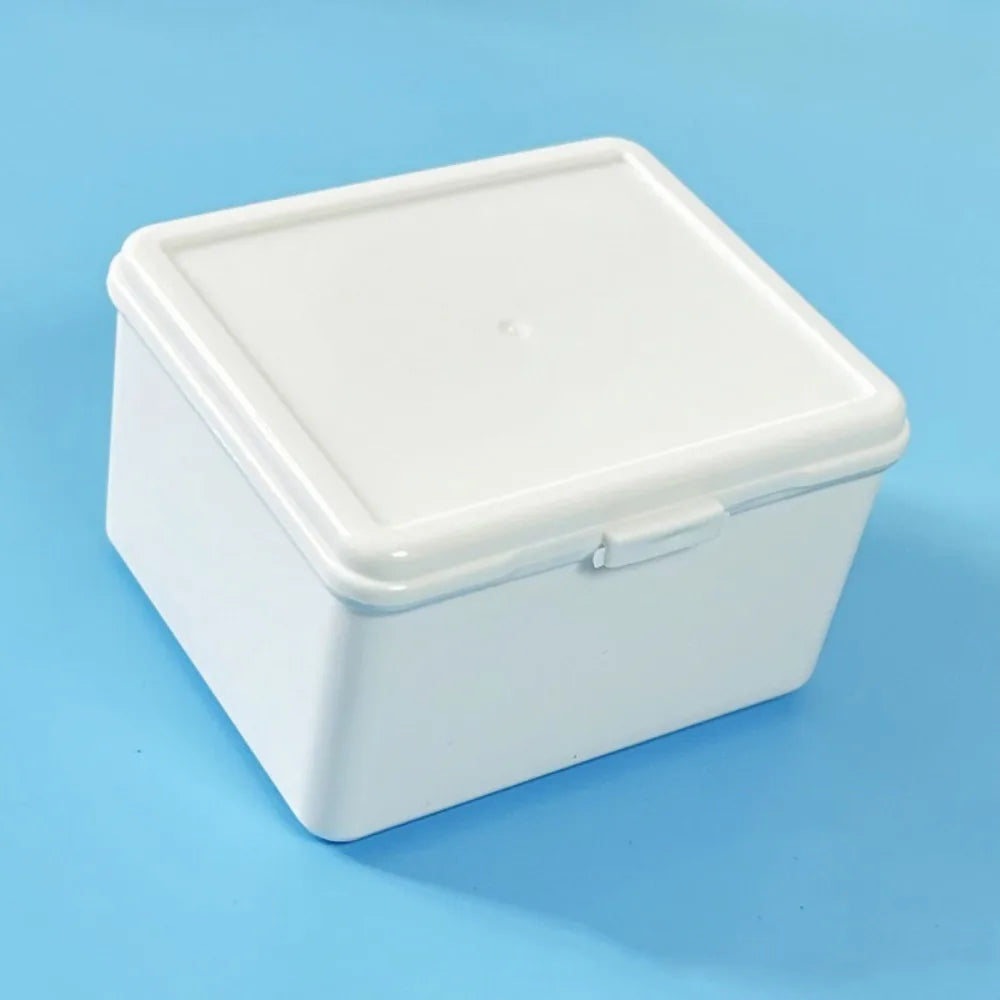 Transparent Plastic Storage Box Jewelry Container Rectangular Shape Collection Box Dust-proof Small Card Holder Storage Case Oasis Select White