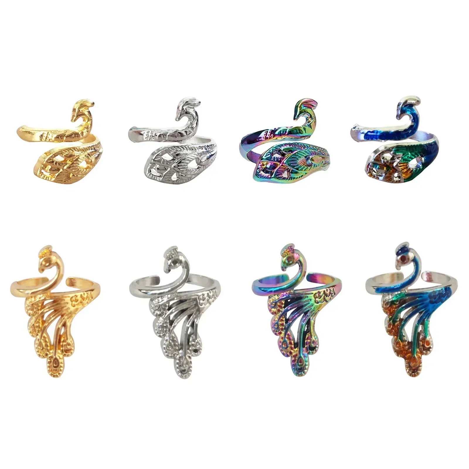 1 Piece Metal Knitting Tools Handamde Peacock Finger Ring Blade Needle Braiding Crochet Yarn Guide Accessories Ring Wool Crafts Oasis Select