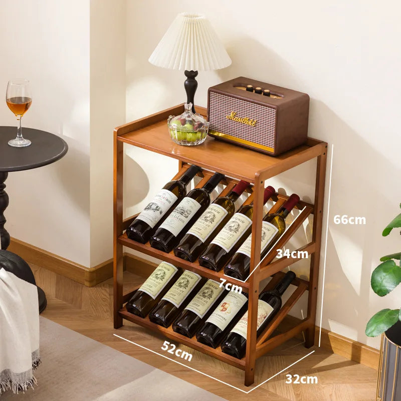 Living room wine cabinet against the wall Locker display integrated cabinet Wine display cabinet Small display cabinet Oasis Select Brown three layers