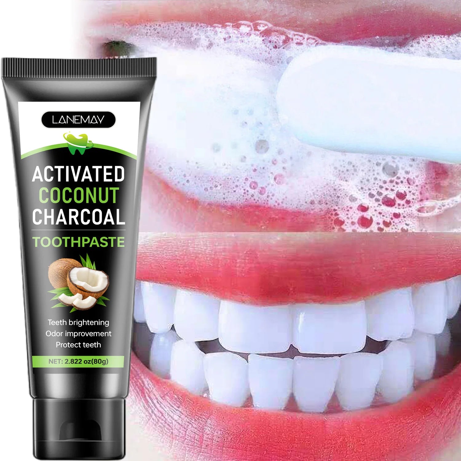 Activated Charcoal Toothpaste – Whitening & Fresh Breath 80g Whitening Toothpaste Oasis Select