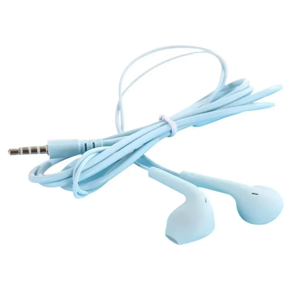 1PC 3.5mm Stereo In-Ear Earphone With Microphone Heavy Bass Wired Headset Earphones with Mic Universal for Xiaomi/Huawei/Samsung Oasis Select Blue
