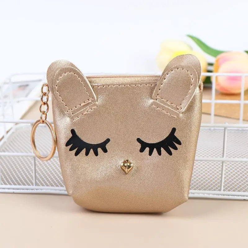 Cute Cat Keychain Coin Purse | Mini Zipper Wallet Bag