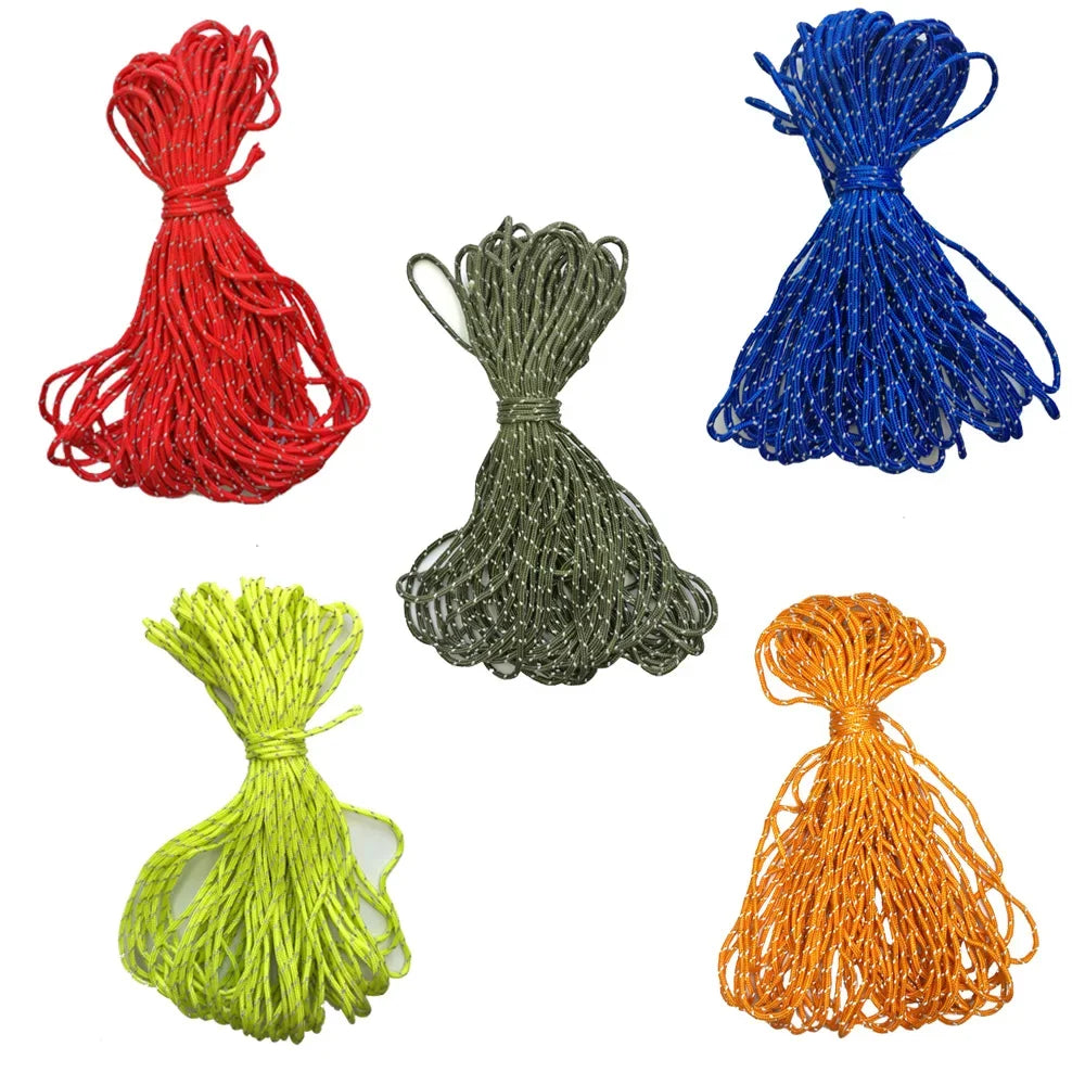 20m 2.5mm Reflective Paracord Tent Cord Rope Camping Awning Rope Runner Guy Line Oasis Select