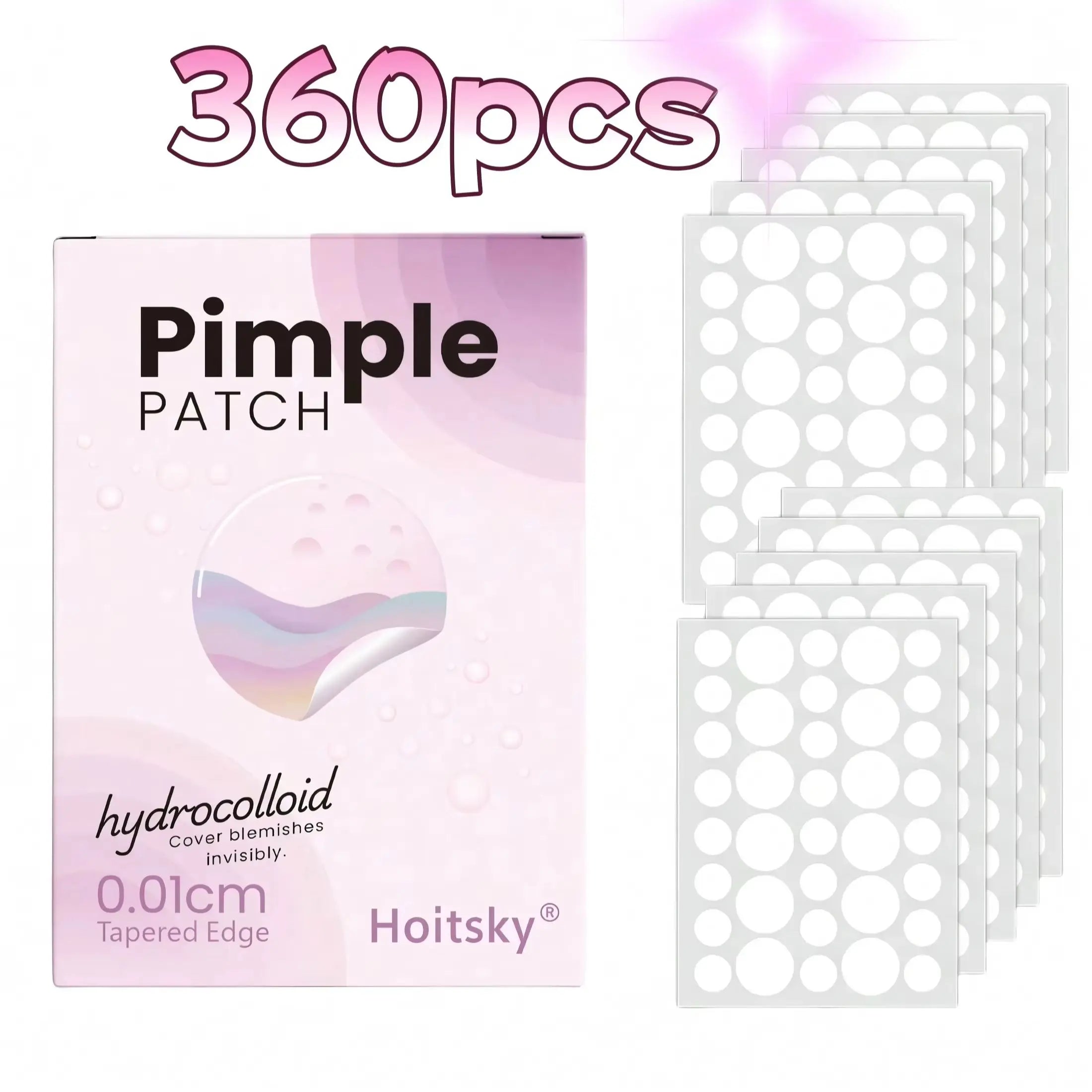 180/360 pieces of transparent, skin tone water-based gel acne patches, suitable for covering acne and pimples Oasis Select