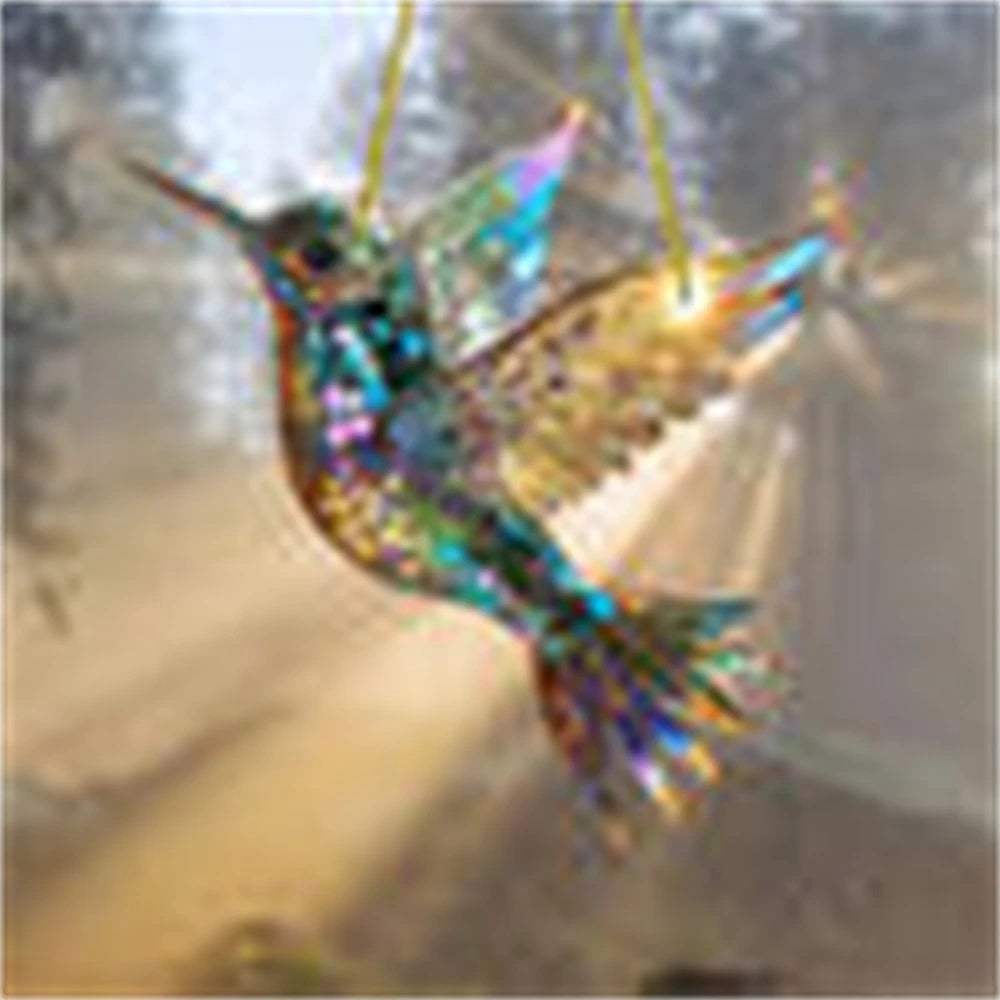 2D Acrylic Flat Printing Birds And Flowers Animal Pendant Home Tree Window Hanging Decor Gift Pet Lover Car Backpack Ornament Oasis Select Style 4