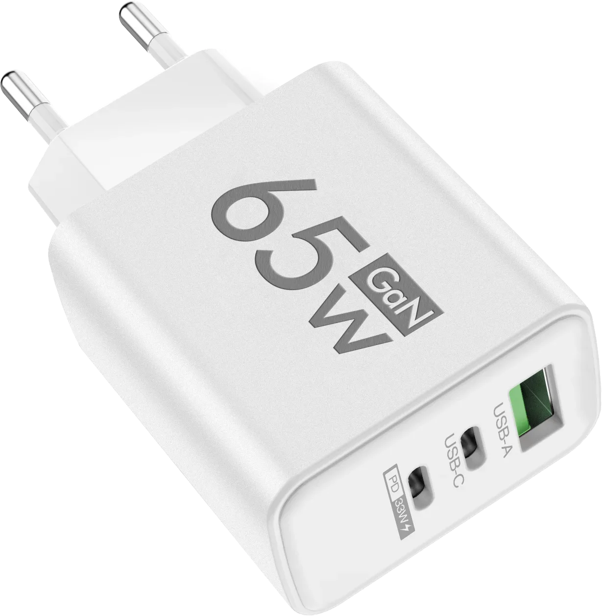 Fast Charging 65W USB-C Charger Charger PD Quick Charge 3.0 Wall For Phone Adapter For iPhone 15 Xiaomi POCO Samsung Oneplus Oasis Select EU White