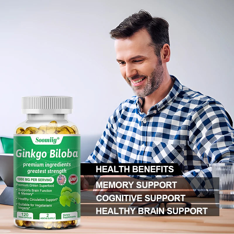 Ginkgo Biloba Capsules – Memory, Focus & Vision Supplement Herbal Supplement Oasis Select