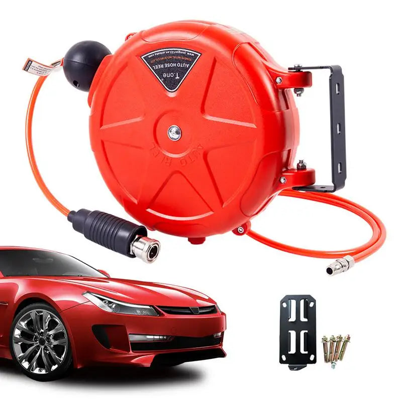 Air Hose Reel 10m Automatic Rewind Commercial Reel Wall Mounted With Swivel Bracket Quick Coupler Air Compressor Accessories Oasis Select Red