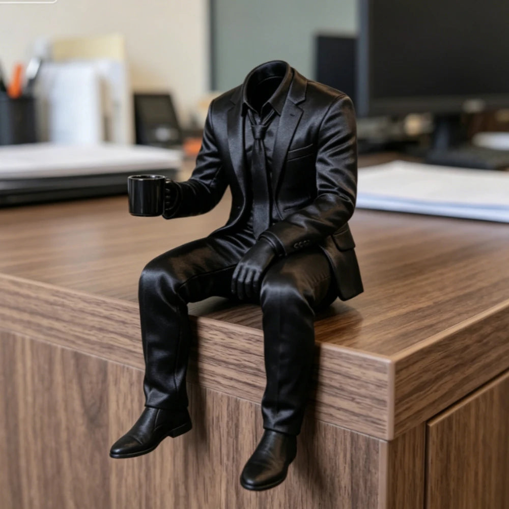 Elegant Coffee Faceless Gentleman Edge Decor Man Sculpture Handcraft Boss Gifts Bookshelf Study Room Ornaments Office Desk Decor Oasis Select
