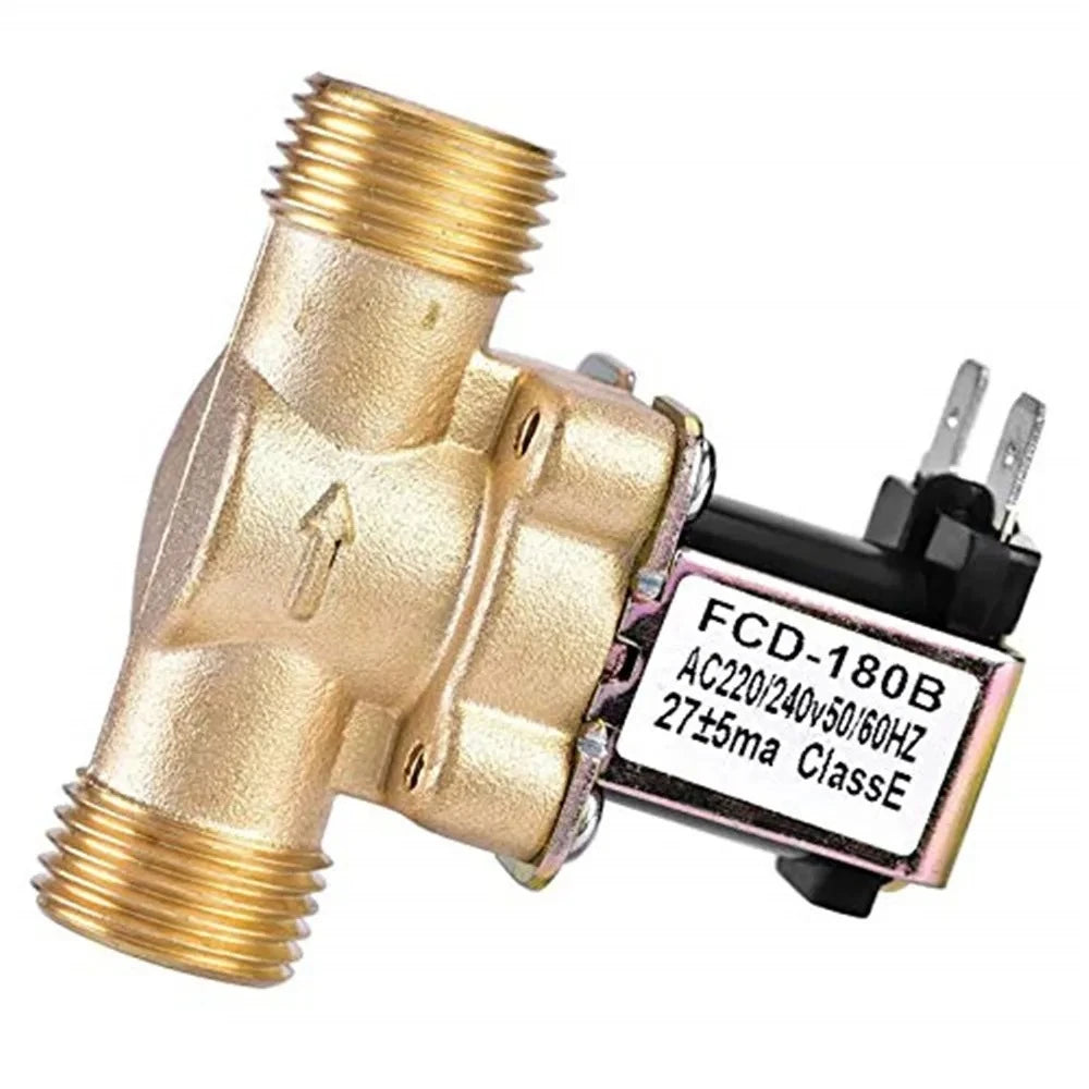 Electric Solenoid Valve N/C 12v 24v 220v G3/4'' G1/2'' Brass Air Inlet Flow Switch Normally Closed Inlet for Solar Water Heater Oasis Select