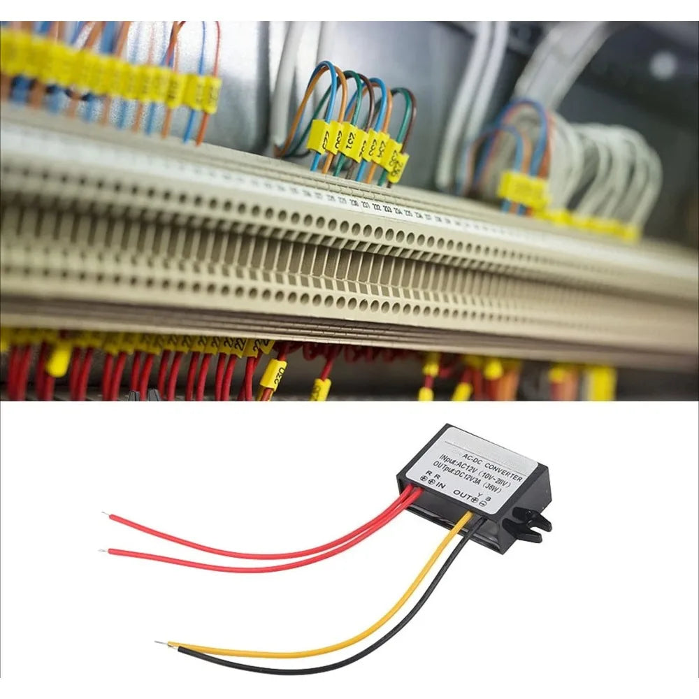 Step Down Power Converter AC 10-28V To DC 12V 3A Waterproof Buck Volt Converter Converter For Car Screens Surveillance Cameras Oasis Select