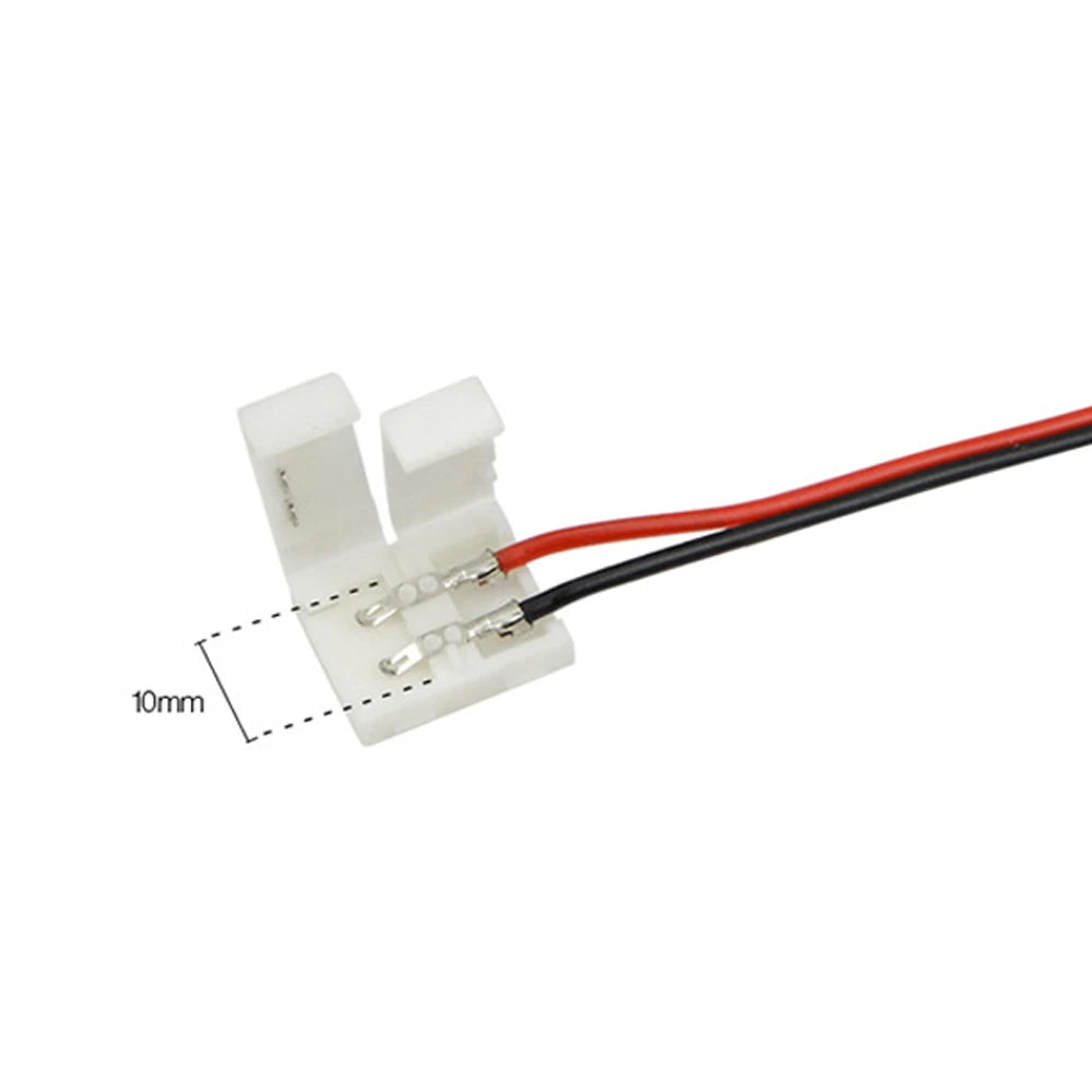 5PCS 10PCS 2Pin 4Pin 8mm 10mm LED Strips Lights Connector Splice Clip For 2835 3528 5050 5630 LED Strip Lamps Bar Connector Oasis Select single connector10mm 5PCS 2 Pin