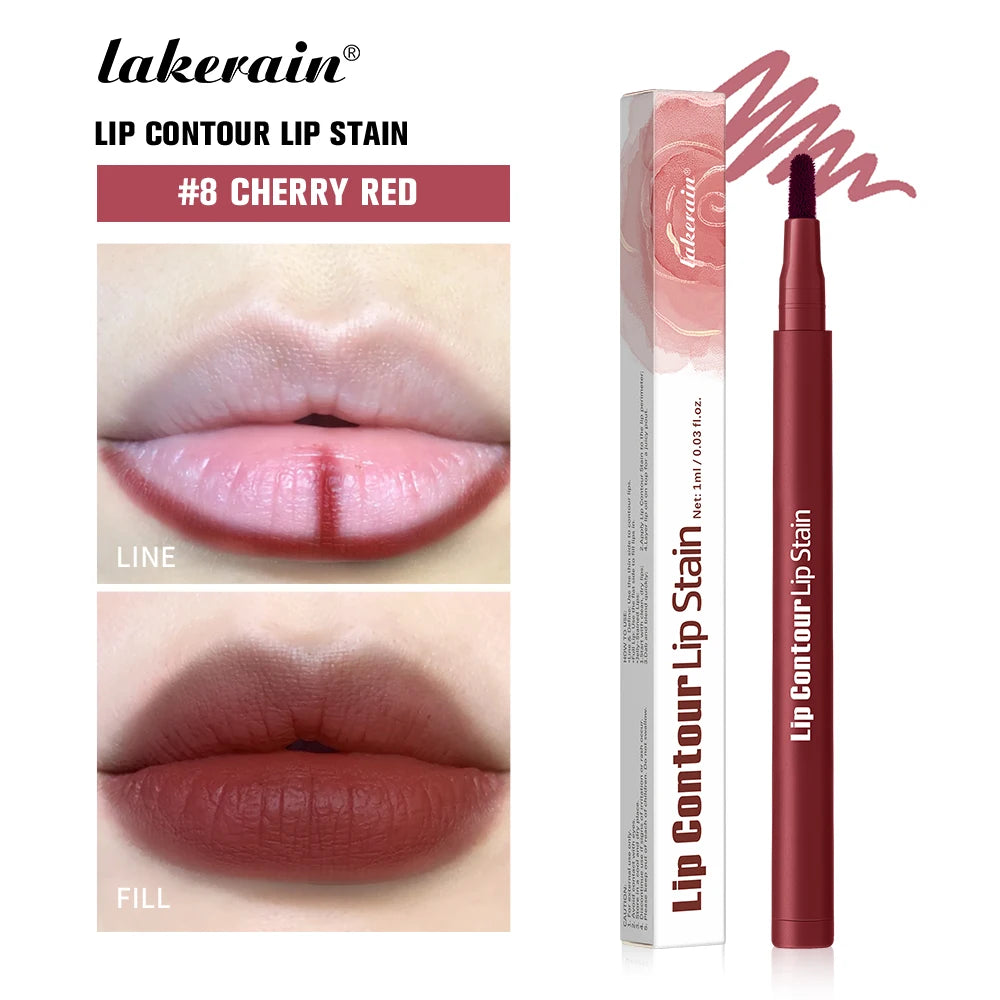 Lakerain Lip Liner Pencil Ballpoint Felt Tip Transfer-proof Lip Liner Stain Smudge-proof Waterproof Lip Liners Natural Makeup Oasis Select 8 Cherry Red