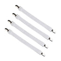 4pcs Adjustable Bed Sheet Fasteners Straps Elastic Mattress Cover Corner Holder Clip Grippers Suspender Cord Hook Loop Clasps Oasis Select White