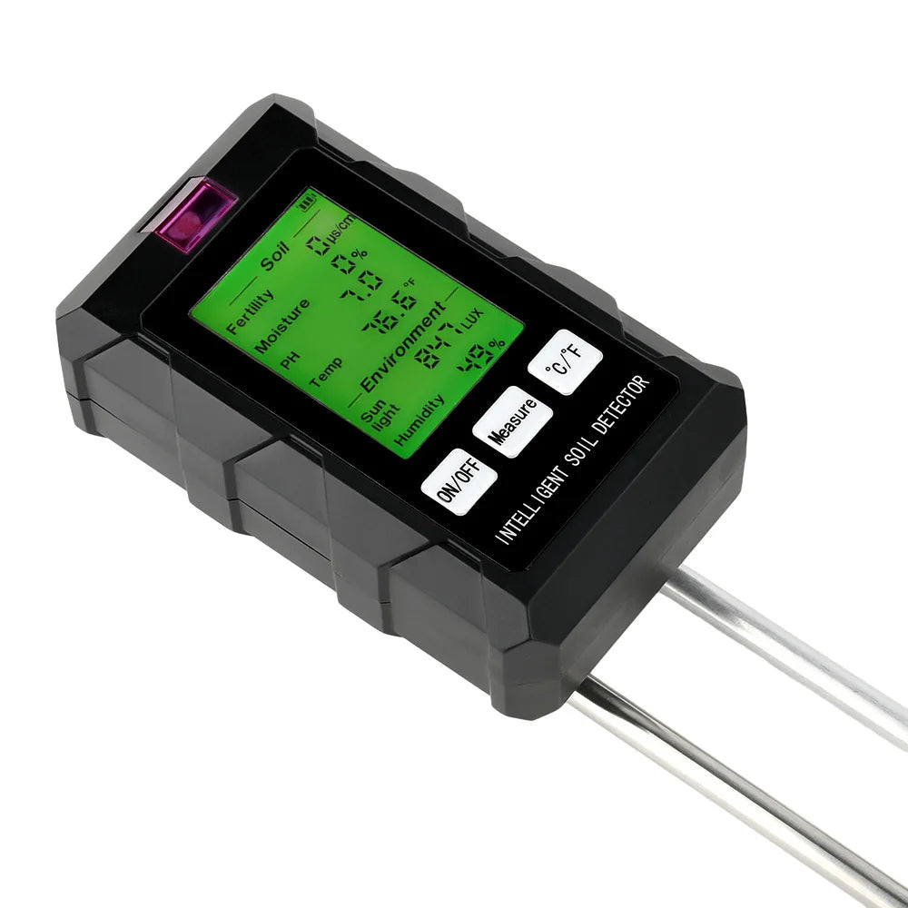 Digital Soil PH Meter 6 in 1 Multifunctional Soil Moisture Tester ℃/℉ Temperature Meter Light Meter Soil Quality Detector Oasis Select