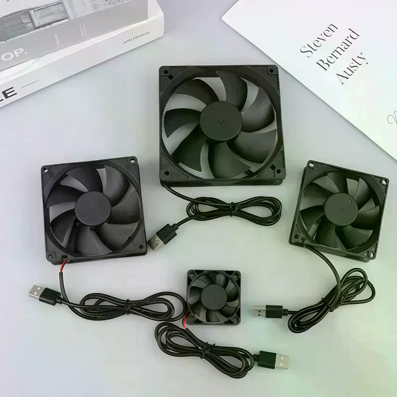 5V Brushless Cooling Fan USB Router Fan Computer Case TV Box Cooling Case 50mm 80mm 90mm 120mm PC DIY Cooler Desktop Fan Oasis Select