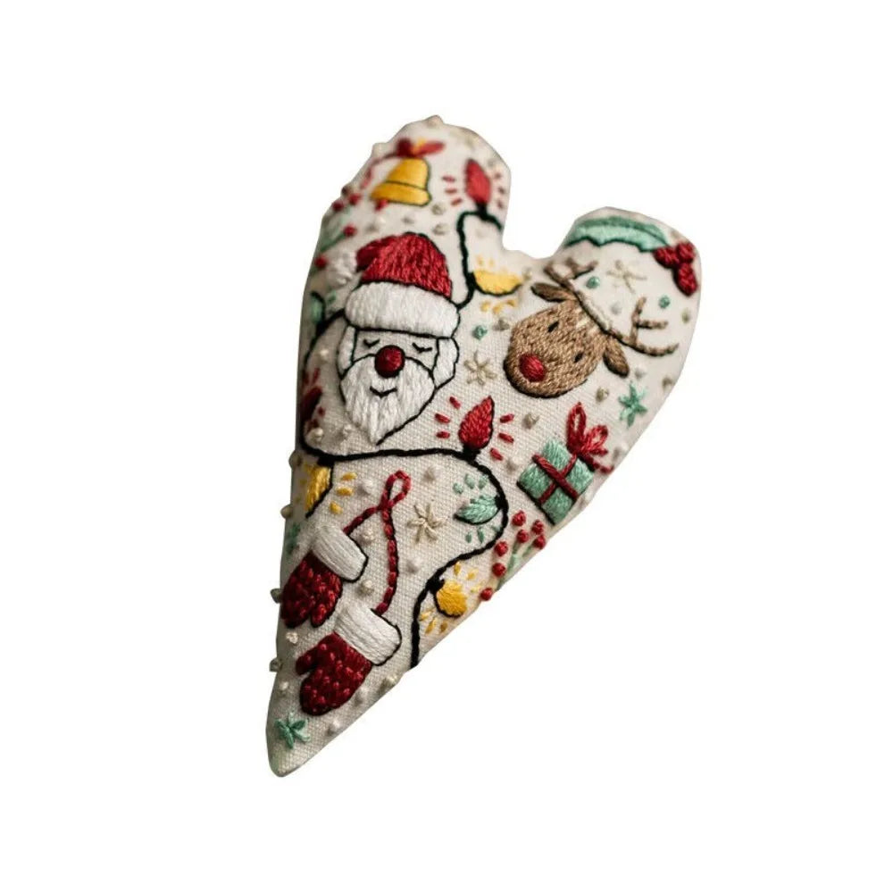 Christmas Heart Cross Stitch Embroidery Kit | Needle & Thread