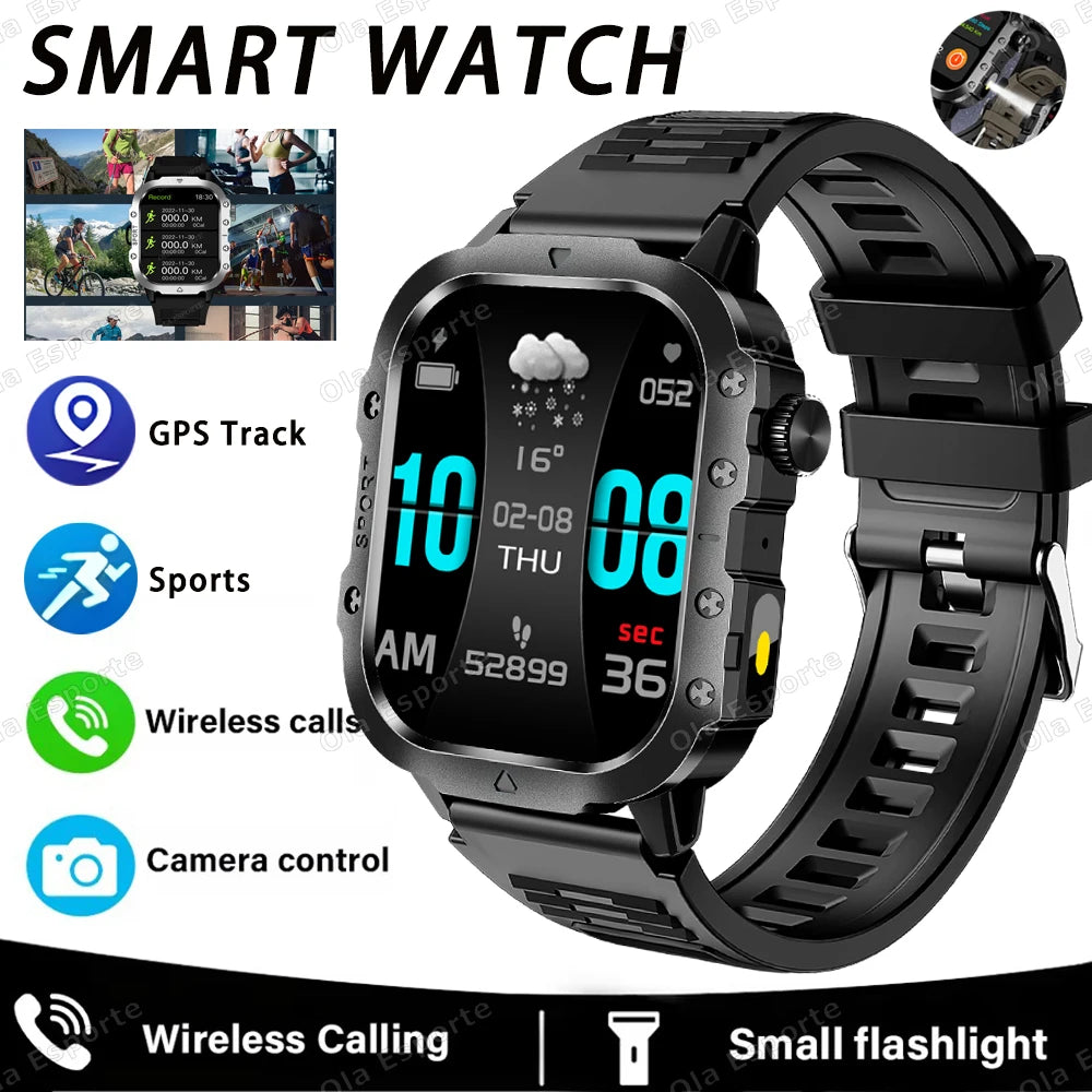 Ola Esporte 2.01" HD Smart Watch – Bluetooth & LED Flashlight