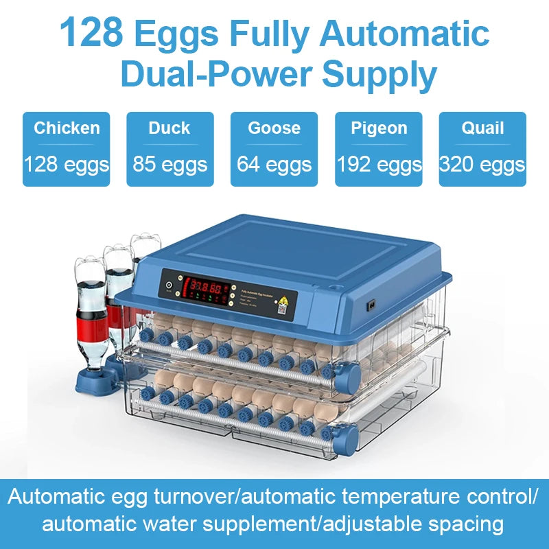 128 Eggs Fully Automatic Incubator With Drawer Type Mini Poultry With Automatic Waterbed Replenishment And Temperature Control Oasis Select 128 Eggs 220V AU Plug