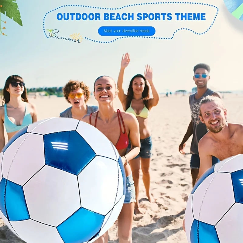 1pc Large 4D Blue Soccer Foil Balloon, Giant Round Film Balloon for Birthday Gender Reveal Party, Beach Soccer Decorations Pool Oasis Select