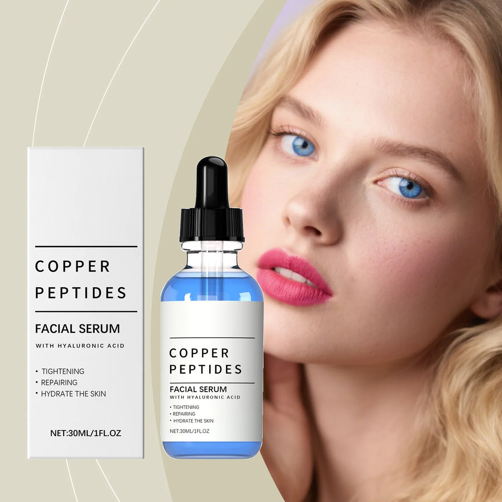 Copper Peptide Serum Anti Wrinkle Antioxidant Firming Facial Skin Repair Skin Barrier Deep Hydration Hyaluronic Acid Face Serum Oasis Select