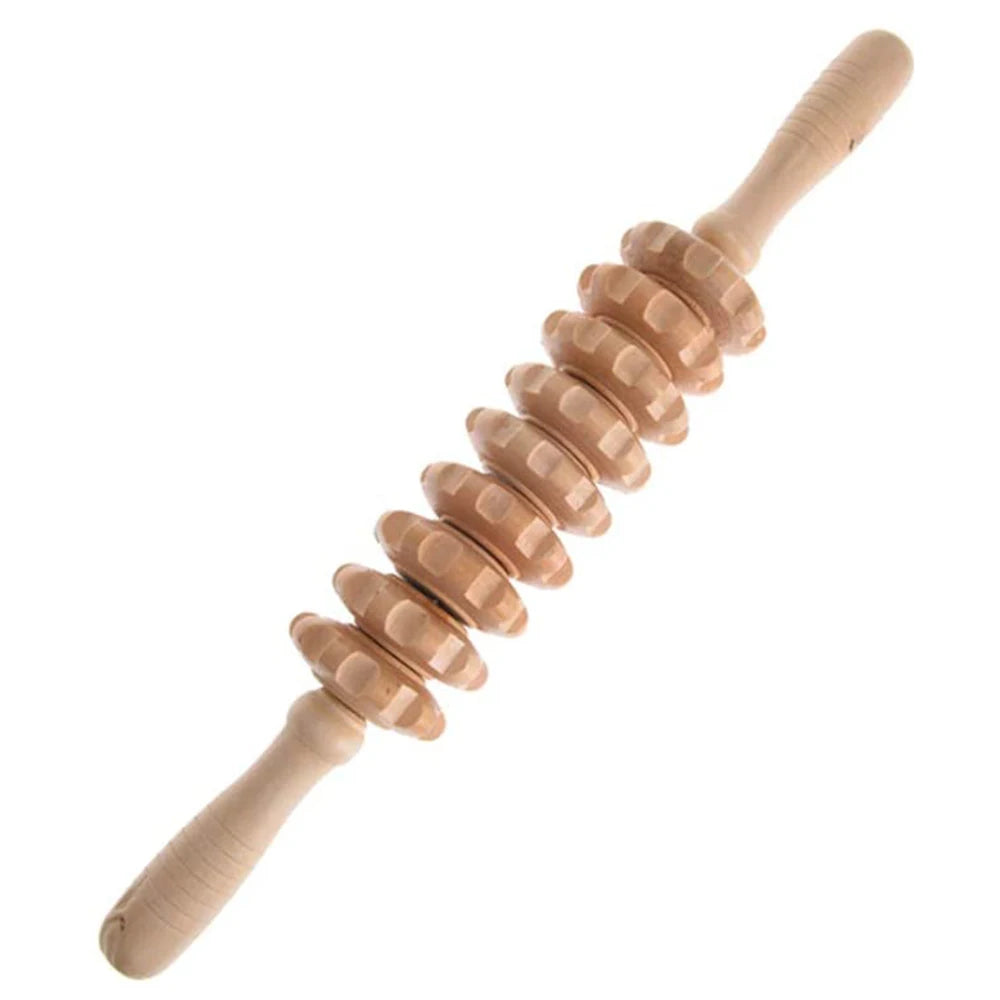 1 PCS Wood Massage Roller Trigger Points Home Gym Manual Wooden Fascia Massage Roller for Release Cellulite Sore Muscle Blasting Oasis Select Wood Massage Roller