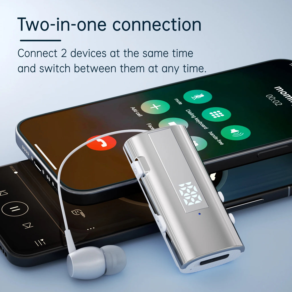 K92 Bluetooth 6.0 Lavalier Business Headset Call 30h/Music 50h Vibration Reminder LED Digital Display With Mic Wireless Earphone Oasis Select