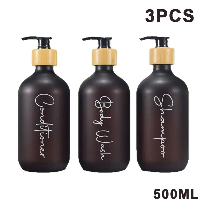 ✔Plastic Soap Dispenser Set Countertop Lotion Bottle Bathroom Refillable Empty Bottle For Shampoo Body Wash Hair Conditioner Oasis Select Set