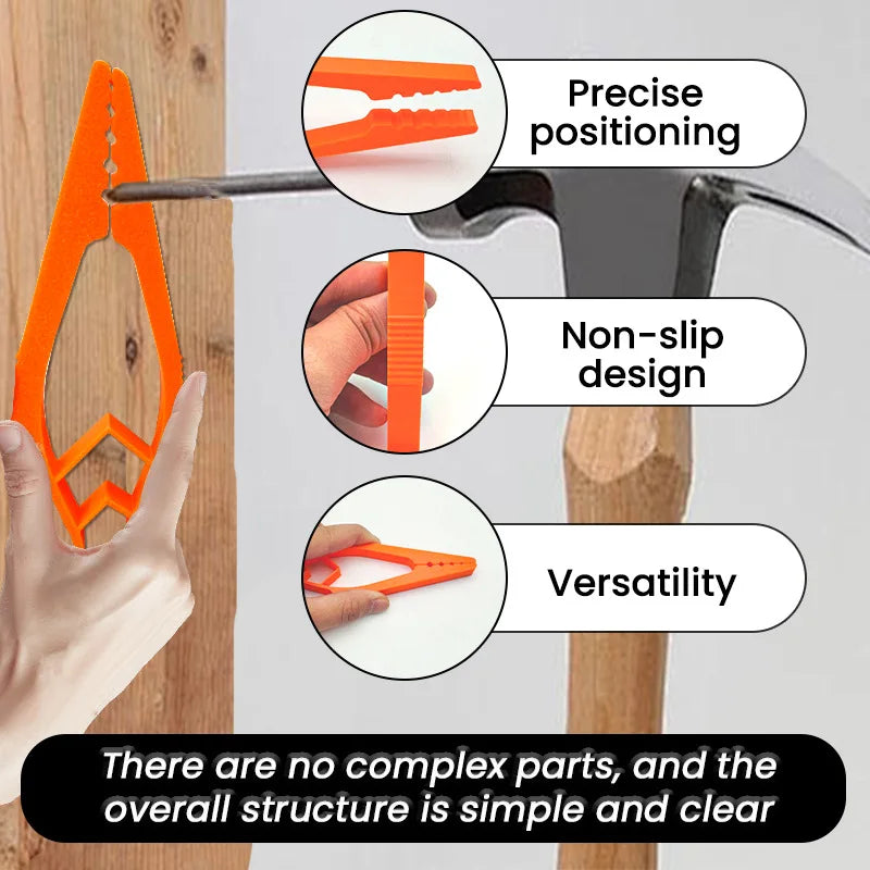 1Pcs Durable Nail Holder for Hammering Protects Fingers Secure Nail Positioning Tool Portable and Durable Material Oasis Select