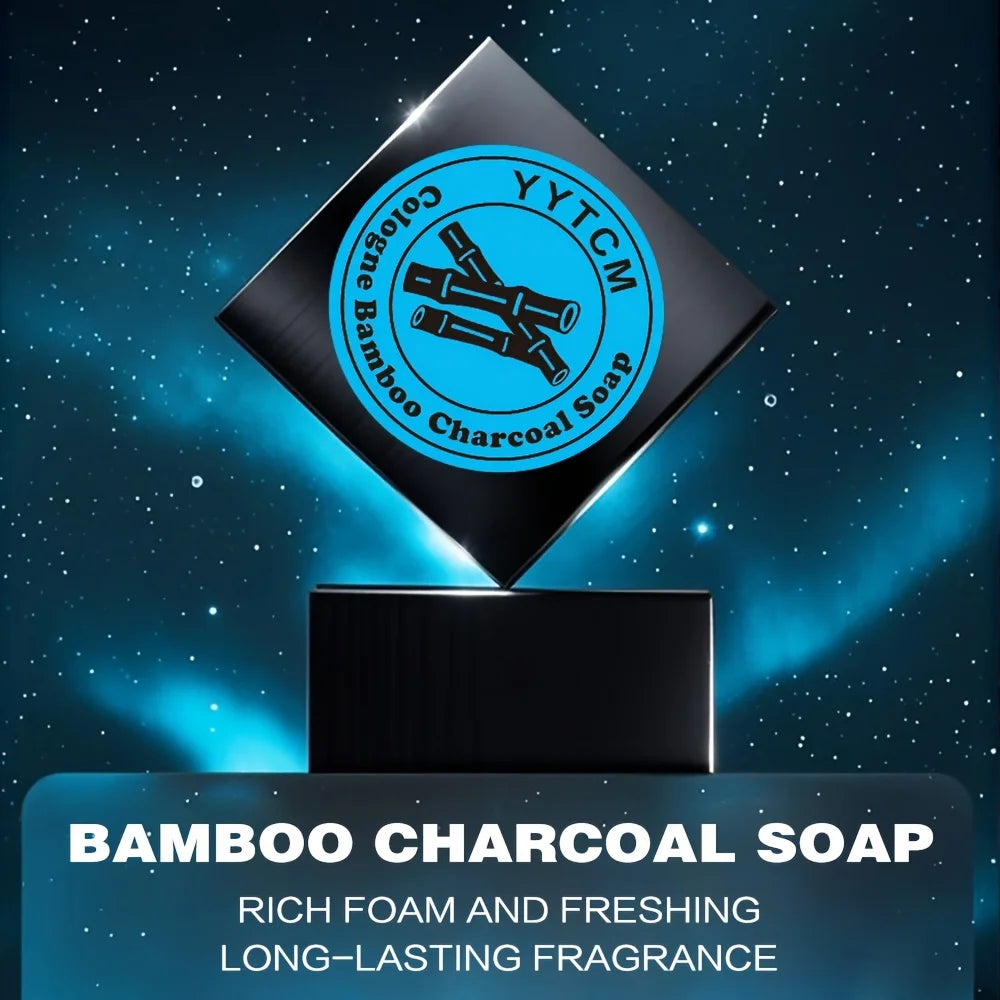 Men's Bamboo Charcoal Soap – Deep Cleansing Face & Body Bar 65g Charcoal Bar Soap Oasis Select