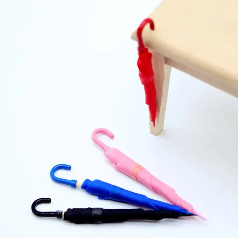 1/4 PCS Dollhouse Mini Umbrella – Realistic 1:12 Non-Opening Dollhouse Accessory for Fairy Garden Paths & Micro Landscapes Oasis Select