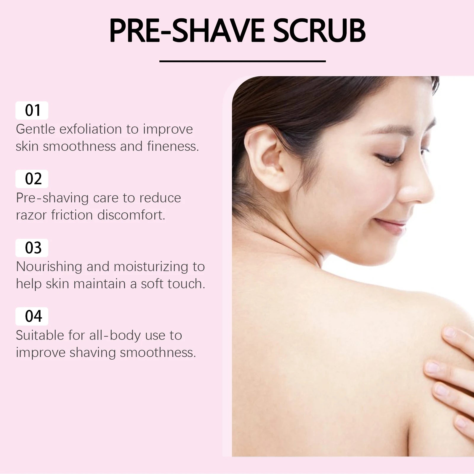 Pre-Shave Scrub Gentle Exfoliating Body Scrub for Smooth Skin Moisturizing Pre-Shave Care for Face and Body Smooths Skin Texture Oasis Select