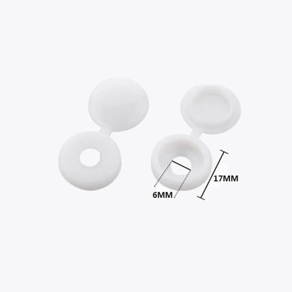 100PCS New Universal Fit Screw Protective Covers Snap Protective DIY Fold Snap Cap Fixing Caps Decorative Hardware Oasis Select White