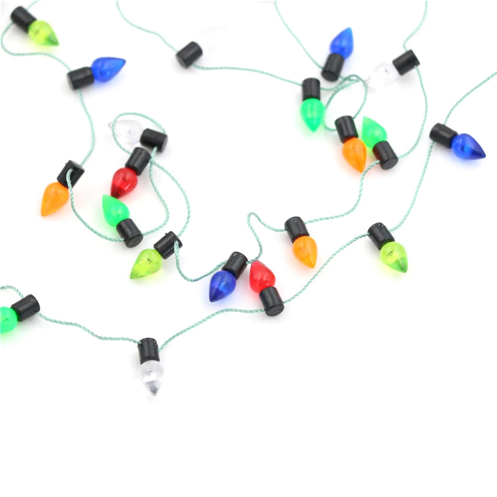 1m Dollhouse Miniature A String Of Multi-coloured Plastic Christmas Lights The Bulb Will Not Be Bright Oasis Select