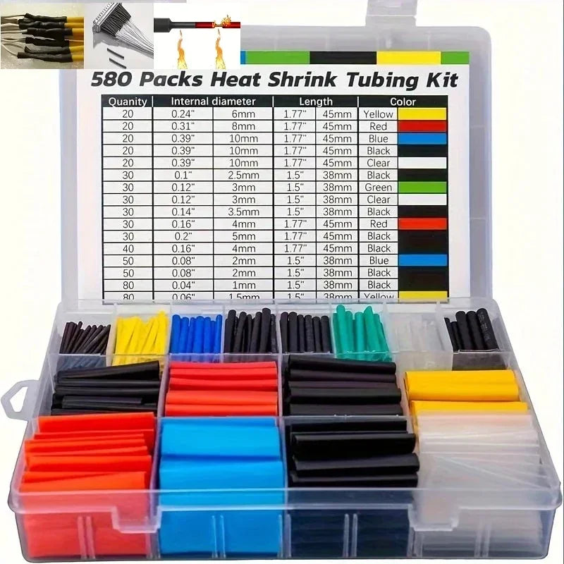 Thermal-Activated Cable Sleeve Shrinkable Wire Protector Kit Insulation Tubes for DlY Proiects Automotive Electronics Repair Oasis Select