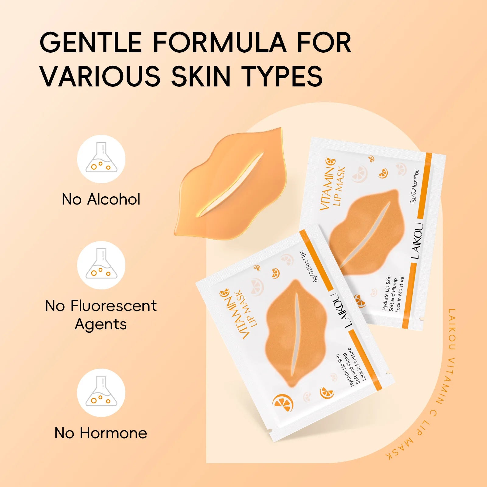 LAIKOU 5/10pcs Lip Mask Lip Care Moisturizing Hydrating Repair Lighten Lip Lines Gel Patch Lips Pad Patches Care Products Oasis Select